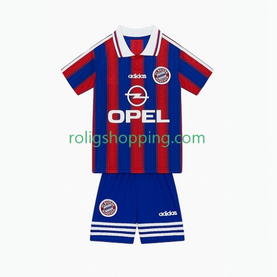 Fotbollströja FC Bayern München 1995 1997 Retro Barn Hemmaställ Kort ärm