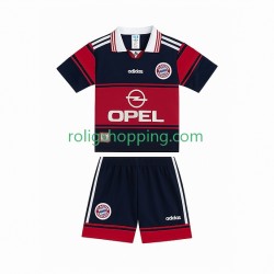 Fotbollströja FC Bayern München 1997 Retro Barn Hemmaställ 1999 Kort ärm