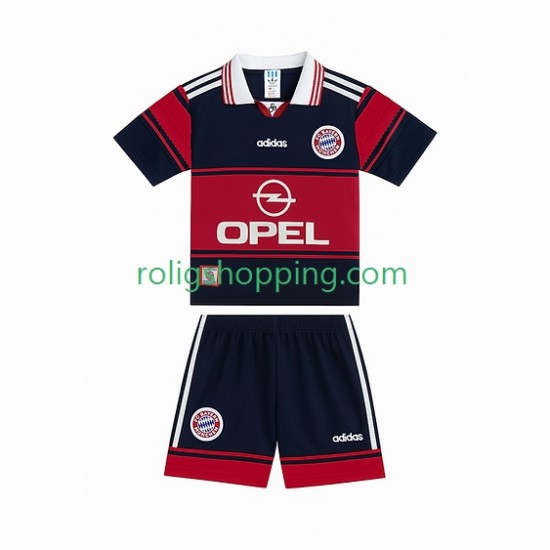 Fotbollströja FC Bayern München 1997 Retro Barn Hemmaställ 1999 Kort ärm