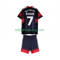 Fotbollströja FC Bayern München Scholl 7 1997 Retro Barn Hemmaställ 1999 Kort ärm
