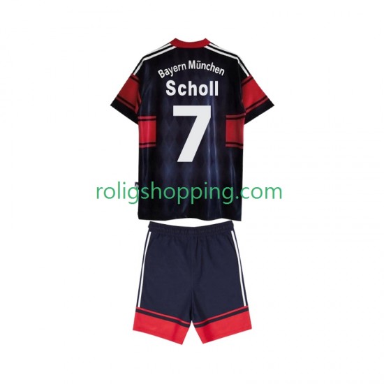 Fotbollströja FC Bayern München Scholl 7 1997 Retro Barn Hemmaställ 1999 Kort ärm