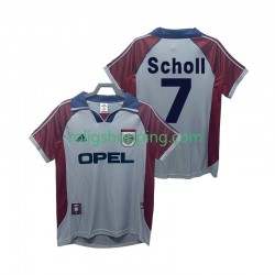 Fotbollströja FC Bayern München Scholl 7 1998 Retro Män Tredjeställ 1999 Kort ärm