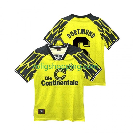 Fotbollströja Borussia Dortmund SAMMER 6 1995 Retro Män Hemmaställ 1994 Kort ärm