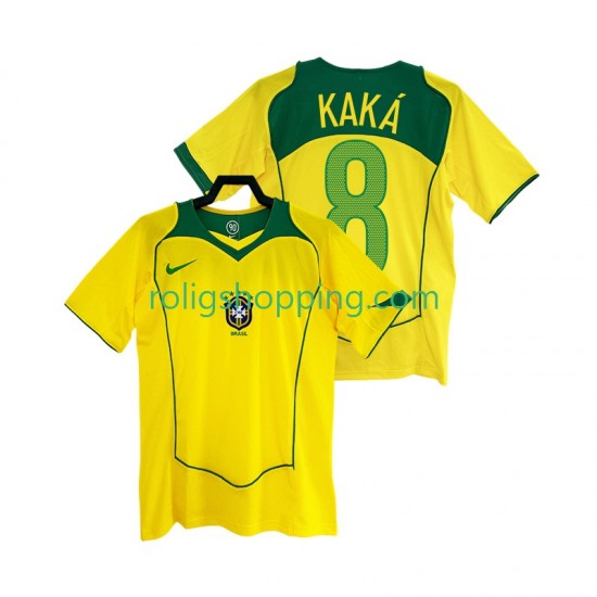 Fotbollströja Brasilien KAKA 8 Retro Män Hemmaställ 2004 Kort ärm