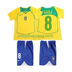 Fotbollströja Brasilien KAKA 8 Retro Barn Hemmaställ 2004 Kort ärm