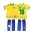 Fotbollströja Brasilien RIVALDO 10 1998 Retro Barn Hemmaställ Kort ärm