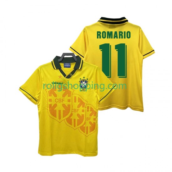 Fotbollströja Brasilien ROMARIO 11 Retro Män Hemmaställ 1994 Kort ärm