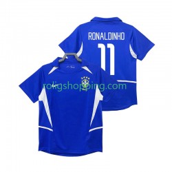 Fotbollströja Brasilien RONALDINHO 11 2002 Retro Män Bortaställ Kort ärm