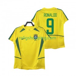 Fotbollströja Brasilien Ronaldo 9 2002 Retro Män Hemmaställ Kort ärm