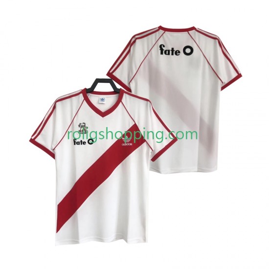 Fotbollströja CA River Plate 1986 Retro Män Hemmaställ Kort ärm