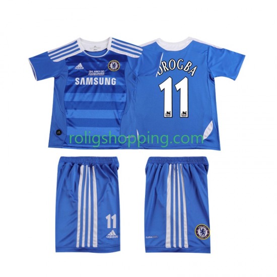 Fotbollströja Chelsea DROGBA 11 2012 Retro Barn Hemmaställ 2011 Kort ärm