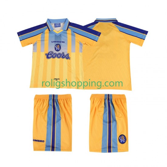 Fotbollströja Chelsea 1995 1997 Retro Barn Bortaställ Kort ärm