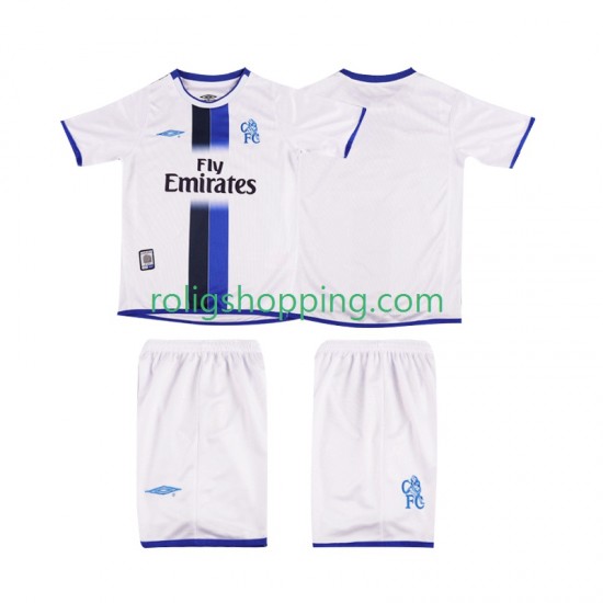 Fotbollströja Chelsea 2003 Retro Barn Bortaställ 2004 Kort ärm