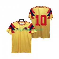 Fotbollströja Colombia 10 1990 Retro Män Hemmaställ Kort ärm