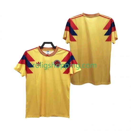Fotbollströja Colombia 1990 Retro Män Hemmaställ Kort ärm