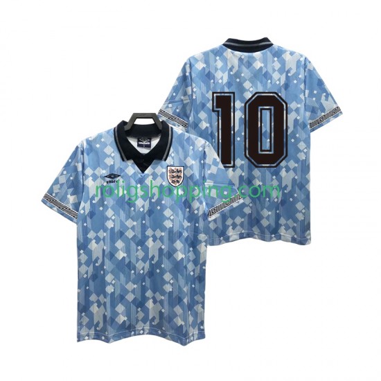 Fotbollströja England 10 1990 Retro Män Tredjeställ Kort ärm
