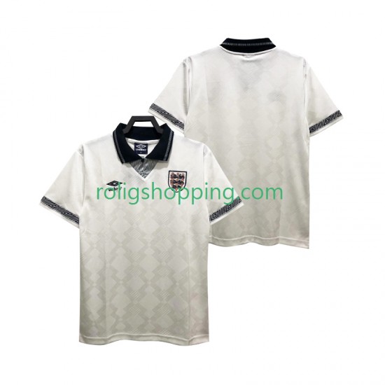 Fotbollströja England 1990 Retro Män Hemmaställ Kort ärm