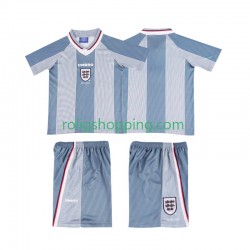 Fotbollströja England 1996 Retro Barn Bortaställ Kort ärm