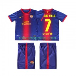 Fotbollströja FC Barcelona DAUID VILLA 7 2012 2013 Retro Barn Hemmaställ Kort ärm