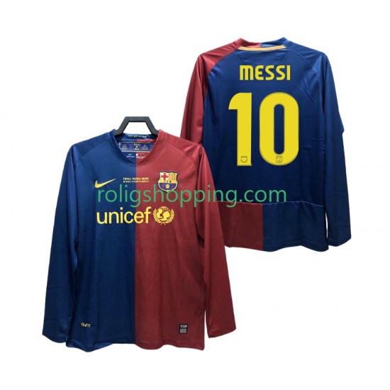 Fotbollströja FC Barcelona Lionel Messi 10 Champions League 2009 Retro Män Hemmaställ 2008 Lång ärm