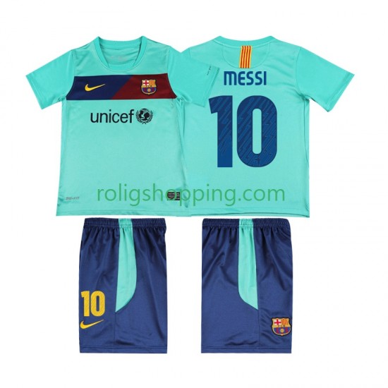 Fotbollströja FC Barcelona Lionel Messi 10 Retro Barn Bortaställ 2011 2010 Kort ärm