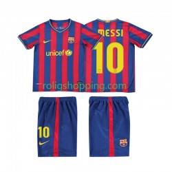 Fotbollströja FC Barcelona Lionel Messi 10 2009 Retro Barn Hemmaställ 2010 Kort ärm