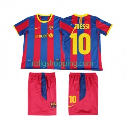 Fotbollströja FC Barcelona Lionel Messi 10 Retro Barn Hemmaställ 2011 2010 Kort ärm