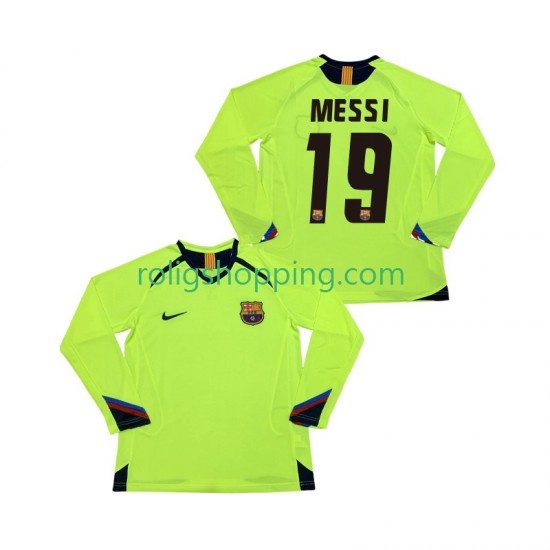 Fotbollströja FC Barcelona Lionel Messi 19 2005 Retro Män Bortaställ 2006 Lång ärm