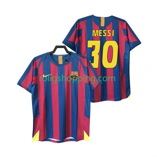Fotbollströja FC Barcelona Lionel Messi 30 2005 Retro Män Hemmaställ 2006 Kort ärm