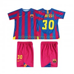 Fotbollströja FC Barcelona Lionel Messi 30 Champions League 2005 Retro Barn Hemmaställ 2006 Kort ärm