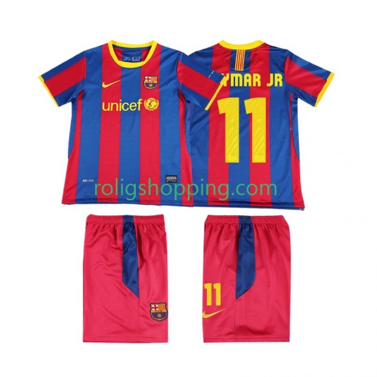 Fotbollströja FC Barcelona Neymar JR 11 Retro Barn Hemmaställ 2011 2010 Kort ärm