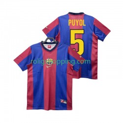 Fotbollströja FC Barcelona PUYOL 5 1998 Retro Män Hemmaställ 1999 Kort ärm