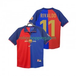 Fotbollströja FC Barcelona RIVALDO 11 1990 2000 Retro Män Hemmaställ Kort ärm