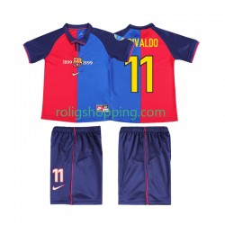 Fotbollströja FC Barcelona RIVALDO 11 2000 Retro Barn Hemmaställ 1999 Kort ärm