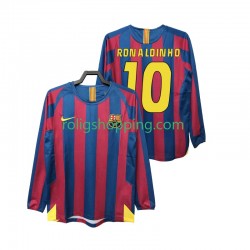 Fotbollströja FC Barcelona RONALDINHO 10 2005 Retro Män Hemmaställ 2006 Lång ärm