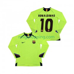 Fotbollströja FC Barcelona RONALDINHO 10 2005 Retro Män Bortaställ 2006 Lång ärm