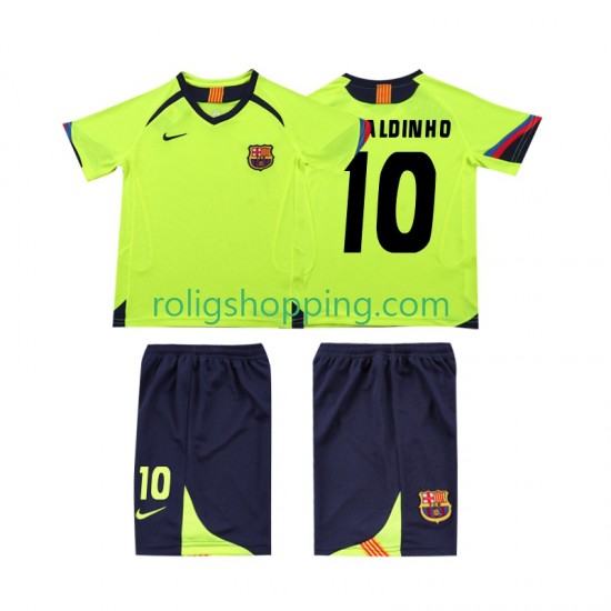 Fotbollströja FC Barcelona RONALDINHO 10 2005 Retro Barn Bortaställ 2006 Kort ärm