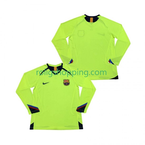 Fotbollströja FC Barcelona 2005 Retro Män Bortaställ 2006 Lång ärm
