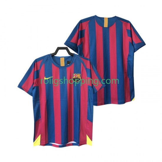 Fotbollströja FC Barcelona 2005 Retro Män Hemmaställ 2006 Kort ärm