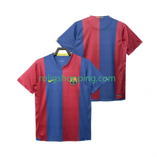Fotbollströja FC Barcelona 2007 Retro Män Hemmaställ 2006 Kort ärm