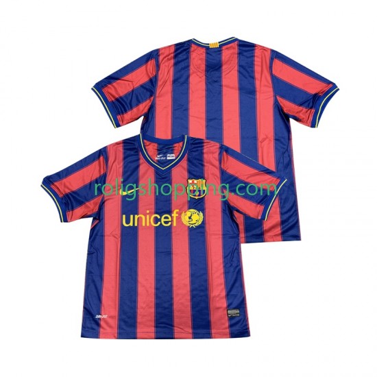 Fotbollströja FC Barcelona 2009 Retro Män Hemmaställ 2010 Kort ärm
