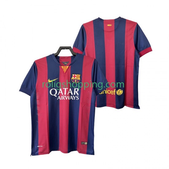 Fotbollströja FC Barcelona 2014 2015 Retro Män Hemmaställ Kort ärm