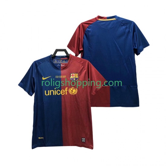 Fotbollströja FC Barcelona Champions League 2009 Retro Män Hemmaställ 2008 Kort ärm