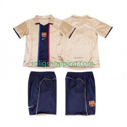 Fotbollströja FC Barcelona 2001 2002 Retro Barn Bortaställ Kort ärm