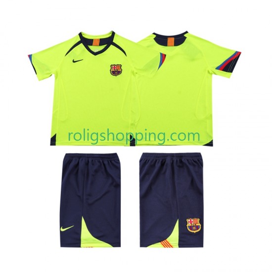 Fotbollströja FC Barcelona 2005 Retro Barn Bortaställ 2006 Kort ärm