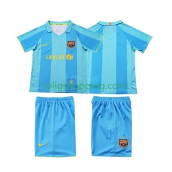 Fotbollströja FC Barcelona 2007 Retro Barn Bortaställ 2008 Kort ärm