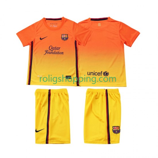 Fotbollströja FC Barcelona 2012 2013 Retro Barn Bortaställ Kort ärm