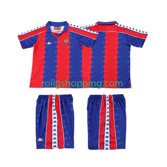 Fotbollströja FC Barcelona 1992 1995 Retro Barn Hemmaställ Kort ärm