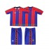 Fotbollströja FC Barcelona 1997 1998 Retro Barn Hemmaställ Kort ärm