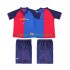 Fotbollströja FC Barcelona 2000 Retro Barn Hemmaställ 1999 Kort ärm